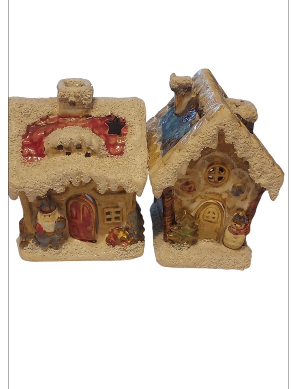 Vintage family dollar  Ceramic Gingerbread  House Tealight Candle holder